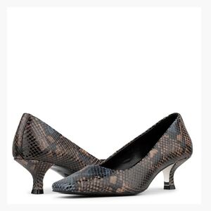 Donald J. Pliner Black and Brown Snakeskin Heels